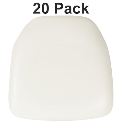 Flash Furniture Louise Vinyl Chiavari Chair Cushion, White, 20 Pack (20BHWHHARDVYL)