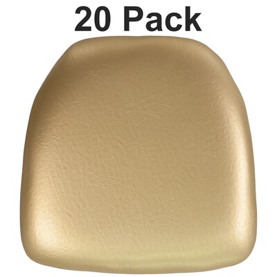 Flash Furniture Louise Vinyl Chiavari Chair Cushion, Gold, 20 Pack (20BHGOLDHARDVYL)