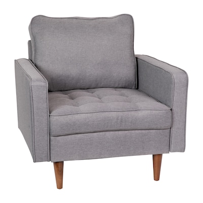 Flash Furniture Hudson Tufted Faux Linen Armchair, Slate Gray (ISPC100GY)