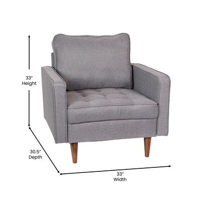 Flash Furniture Hudson Tufted Faux Linen Armchair, Slate Gray (ISPC100GY)