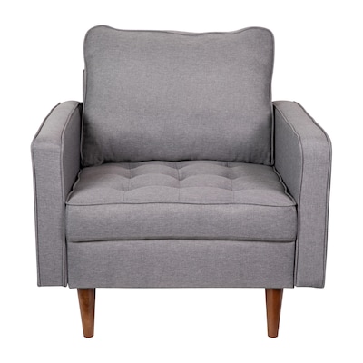 Flash Furniture Hudson Tufted Faux Linen Armchair, Slate Gray (ISPC100GY)