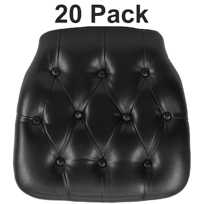 Flash Furniture Louise Tufted Vinyl Chiavari Chair Cushion, Black, 20 Pack (20SZTUFTBK)