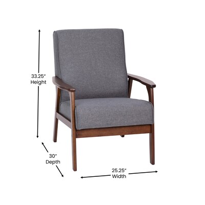 Flash Furniture Langston Faux Linen Arm Chair, Gray (ISIT673317GY)