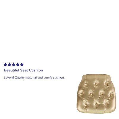 Flash Furniture Louise Tufted Vinyl Chiavari Chair Cushion, Gold (SZTUFTGOLD)