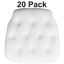 Flash Furniture Louise Tufted Vinyl Chiavari Chair Cushion, White, 20 Pack (20SZTUFTWH)