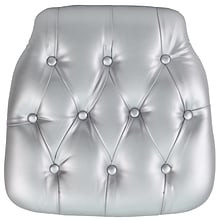 Flash Furniture Louise Tufted Vinyl Chiavari Chair Cushion, Silver (SZTUFTSIL)