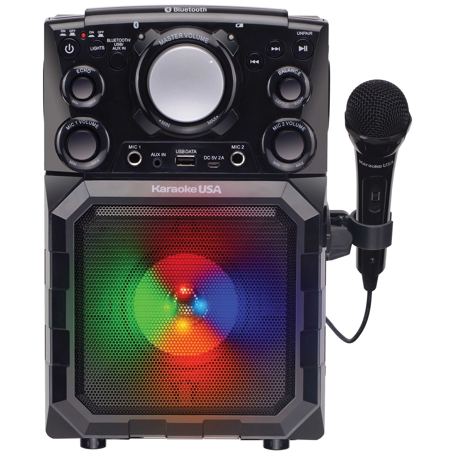 Karaoke USA Portable MP3 Karaoke Player with Bluetooth, PA, and Built-In Battery (GQ410)
