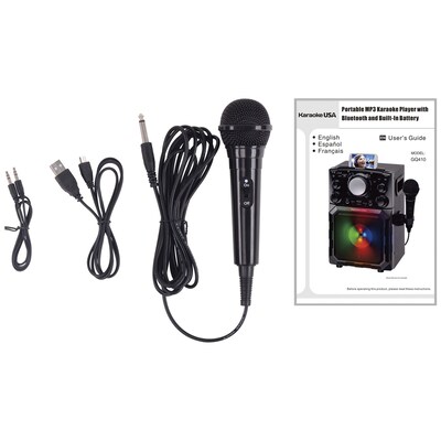 Karaoke USA Portable MP3 Karaoke Player with Bluetooth, PA, and Built-In Battery (GQ410)