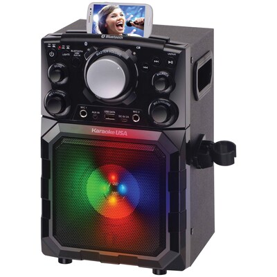 Karaoke USA Portable MP3 Karaoke Player with Bluetooth, PA, and Built-In Battery (GQ410)