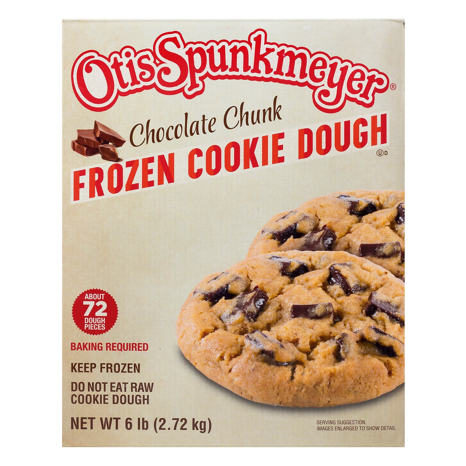 Otis Spunkmeyer Vegan Chocolate Chip Frozen Dough, 72 Count (35300001