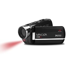 Minolta 24 Megapixel Full HD 1080p IR Night Vision Camcorder, 16x Digital Zoom, Black (MN90NV-BK)