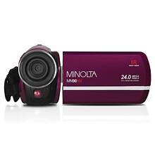 Minolta 24 Megapixel Full HD 1080p IR Night Vision Camcorder, 16x Digital Zoom, Maroon (MN90NV-M)