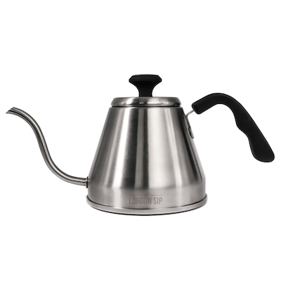 THE LONDON SIP Stainless Steel Kettle with Beverage Thermometer, 40.5 Fl. Oz., Silver (K1200S)