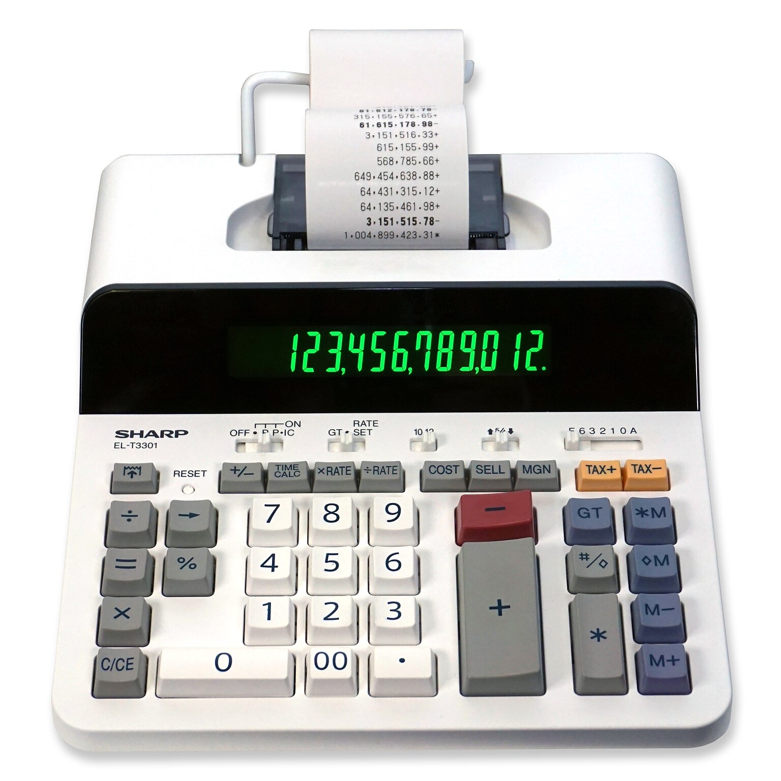 Sharp ELT3301 12-Digit Thermal Printing Calculator, Off-White