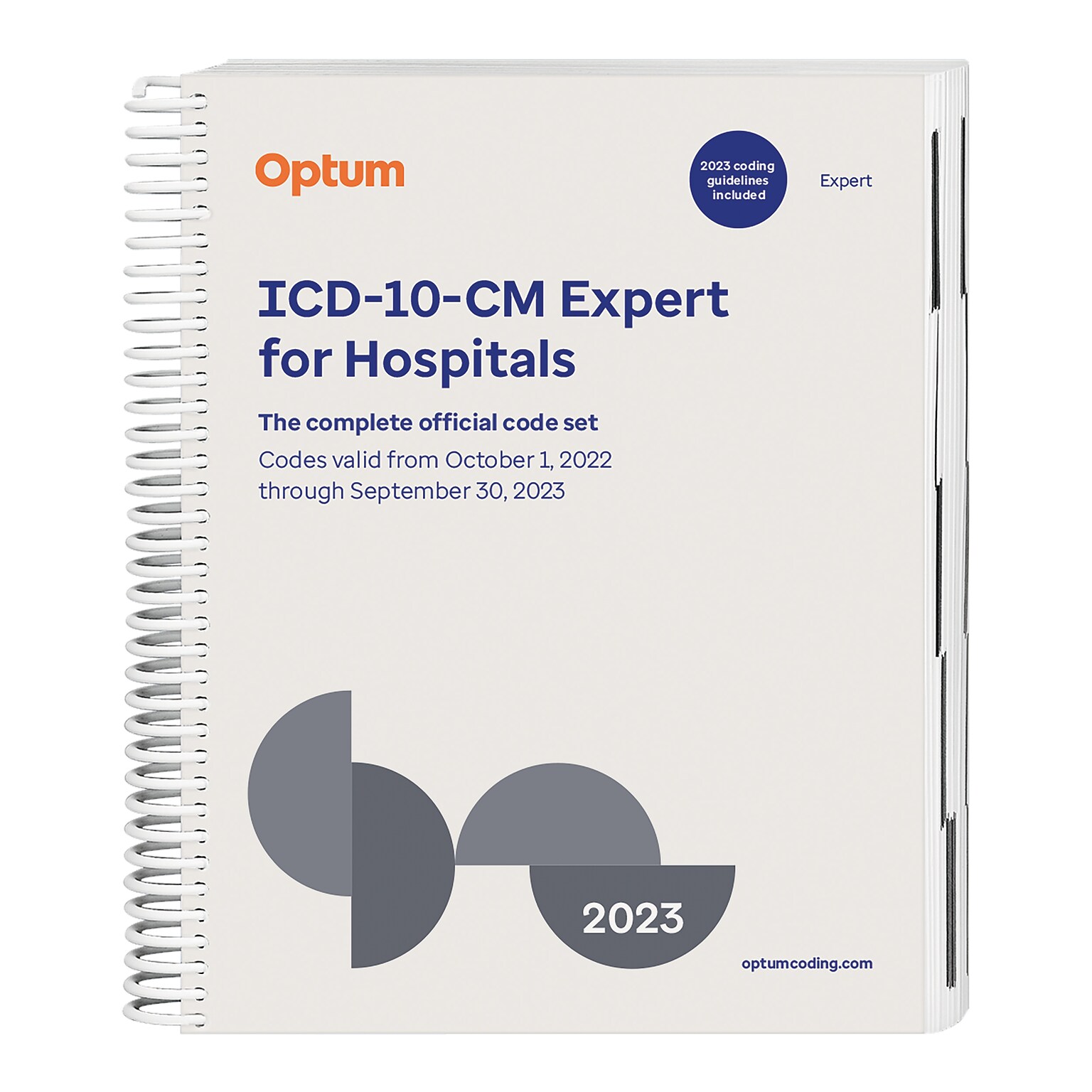 Optum 2023 ICD10CM Expert for Hospitals with guidelines, Spiral