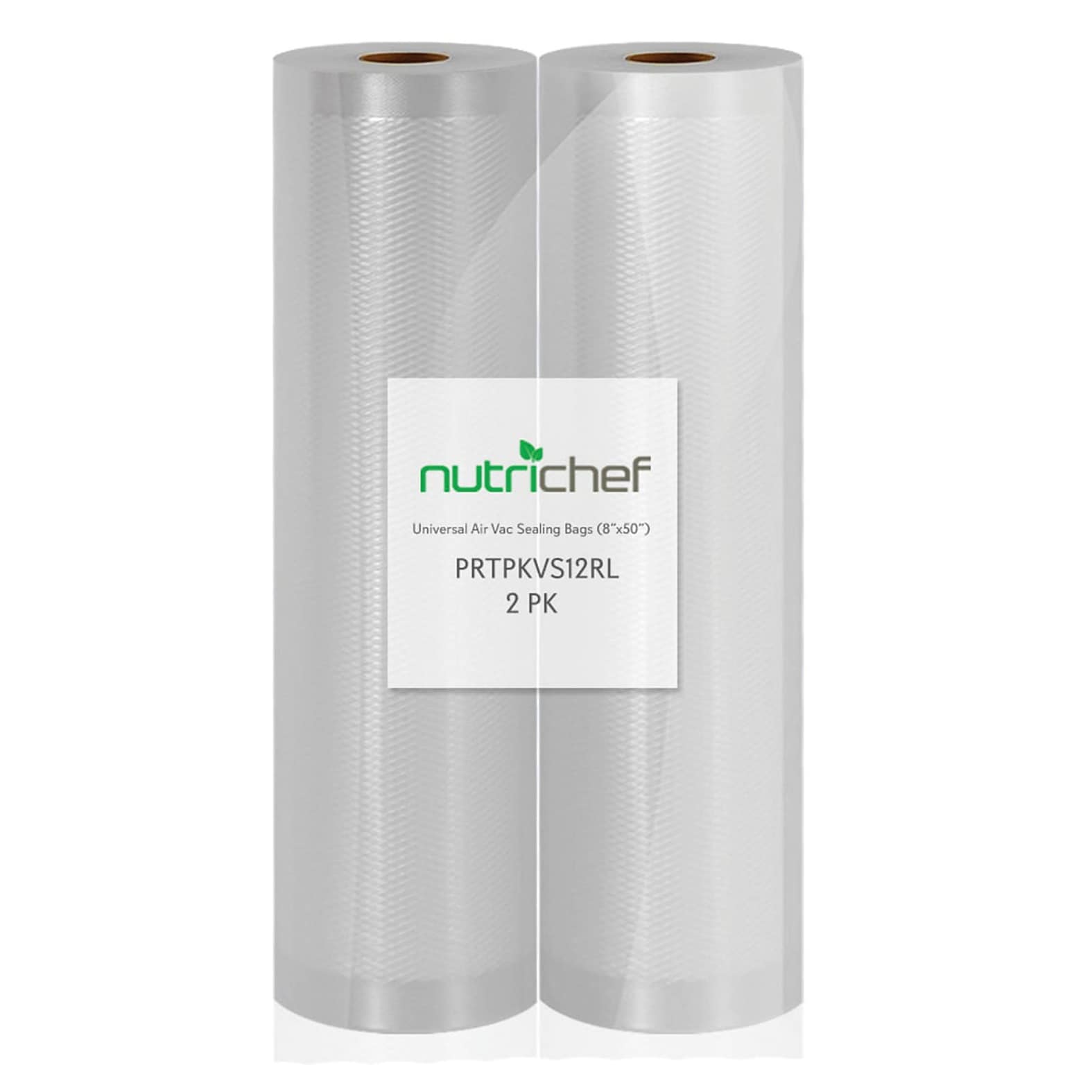 NutriChef Universal Vacuum Sealer Bags, 8, 100 Roll, Clear (PRTPKVS12RL)