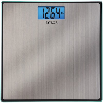 Taylor Precision Products 74074102 Easy-to-Read Bathroom Scale, Stainless Steel, 400 lbs. Capacity