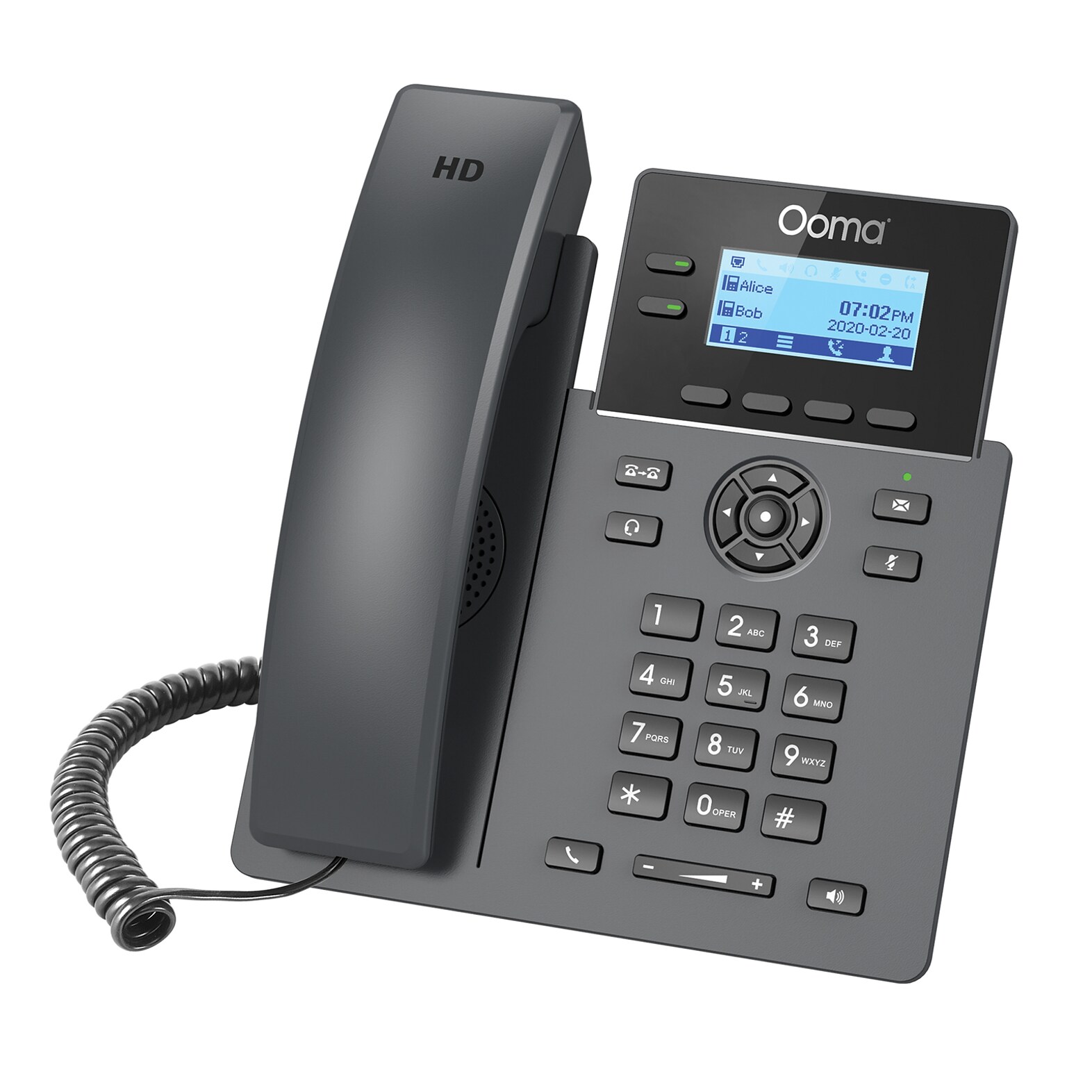 Ooma 2-Line VOIP Phone with Digital Answering, Black (OOMA2602)