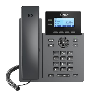 Ooma 2-Line VOIP Phone with Digital Answering, Black (OOMA2602)