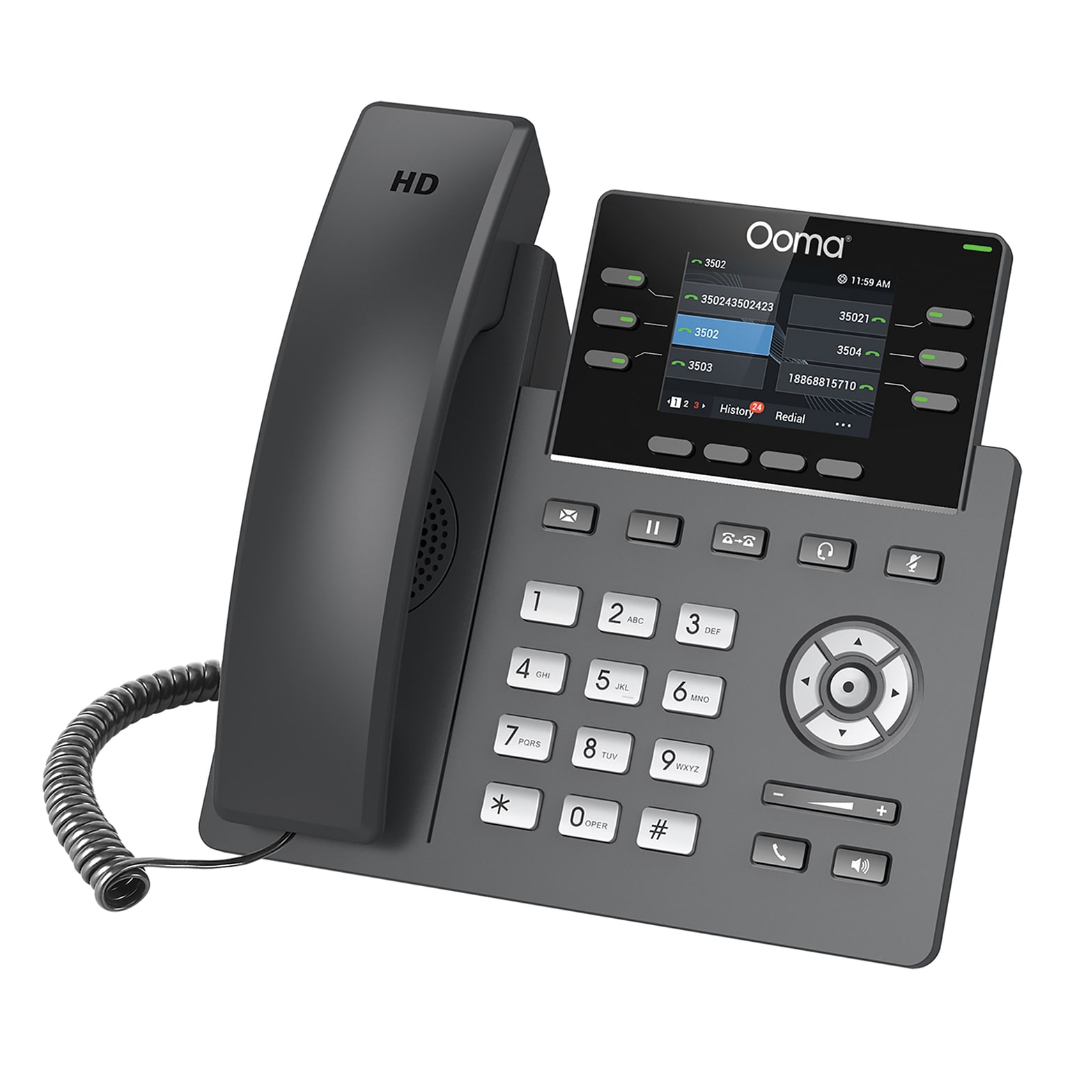 Ooma 6-Line IP Corded Conference Phone, Black (2613)