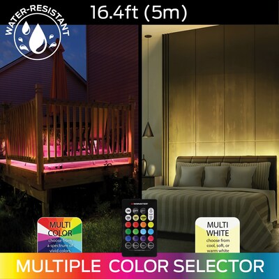 Monster Multi-Color and Multi-White Indoor/Outdoor LED Light Strip, 16.4-ft., (MLB7-1037-RGB)