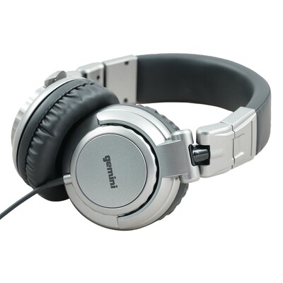 Gemini Professional Over-Ear DJ Headphones, Silver (DJX-500)