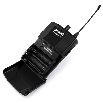 Gemini Wireless Microphone System with Headset Microphone & Lavalier Microphone, Black (GMU-HSL100)