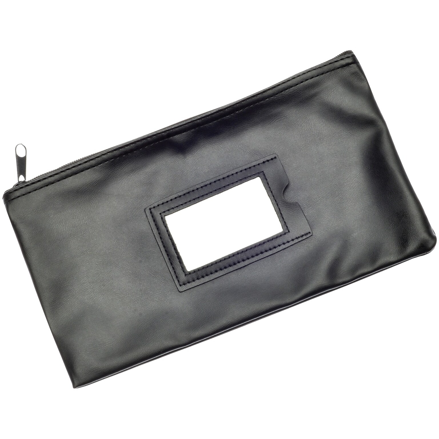 Nadex Coins Vinyl Zippered Bank Deposit Cash & Coin Bags with Card Window, Black, 7-Day Pack (NCB9-1002-BLK)