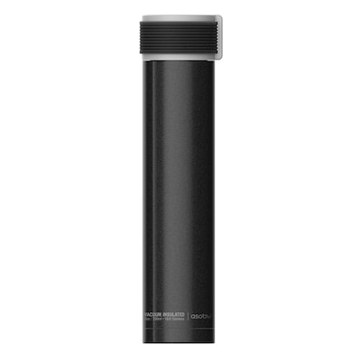 ASOBU Skinny Mini Ultimate Stainless Steel Vacuum Insulated Water Bottle, 8 oz., Black (ADNANASBV20B