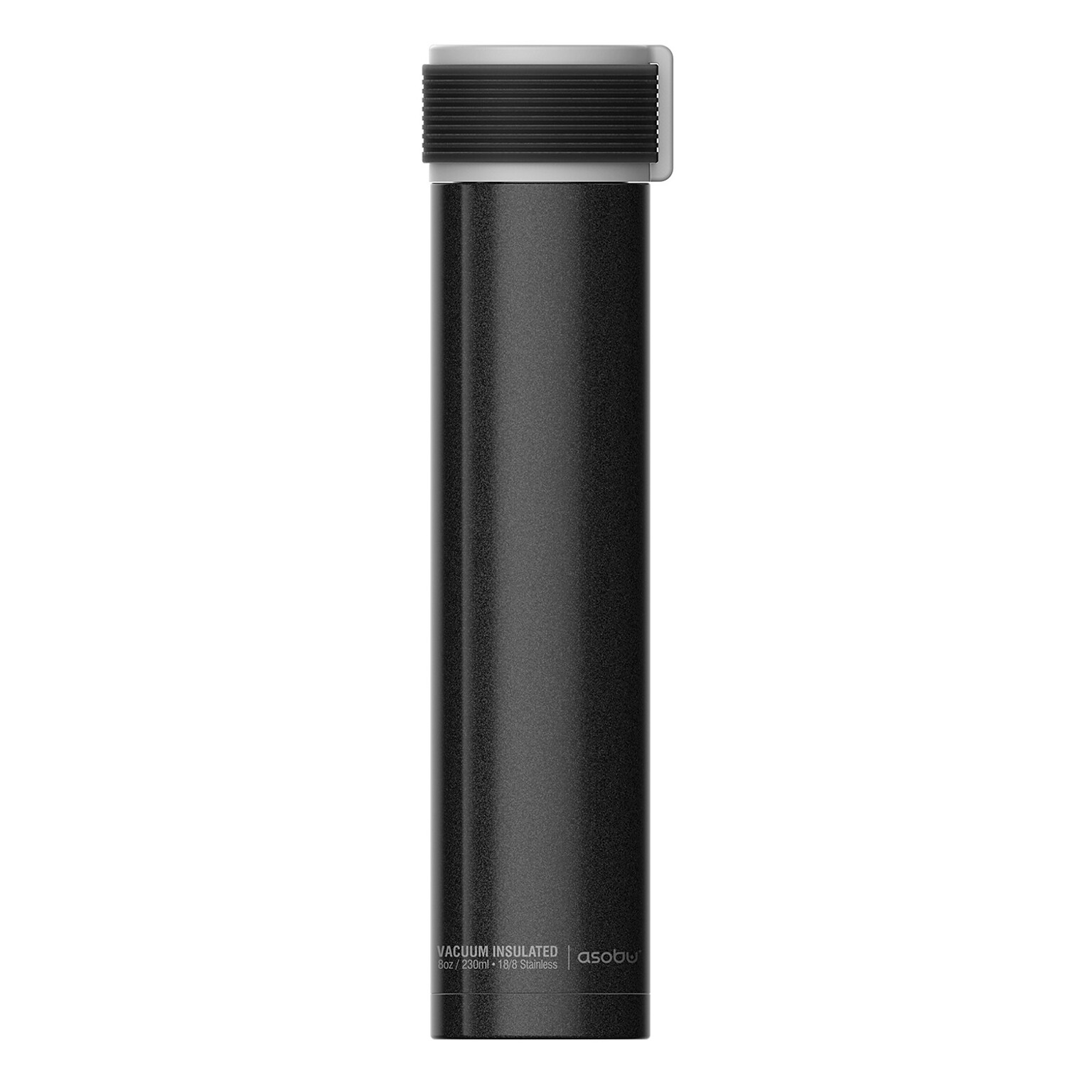 ASOBU Skinny Mini Ultimate Stainless Steel Vacuum Insulated Water Bottle, 8 oz., Black (ADNANASBV20BK)