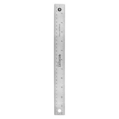 Westcott 12" Stainless Steel Office Ruler With Non Slip Cork Base, Pack of 3 (ACM10415-3)