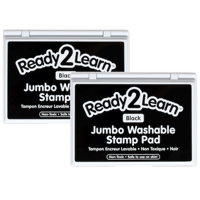 Ready2Learn™ Jumbo Washable Stamp Pad, Black Ink, Pack of 2 (CE-10030-2)