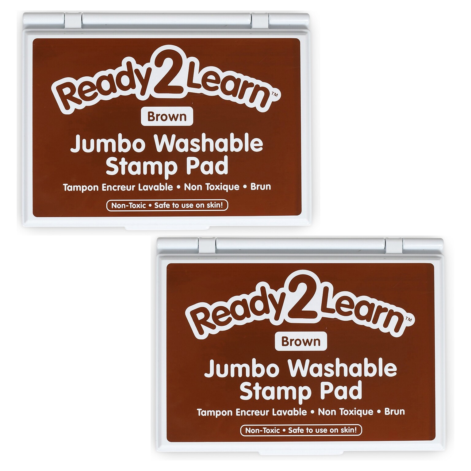 Ready2Learn Jumbo Washable Stamp Pad, Brown Ink, 2/Pack (CE-10032-2)