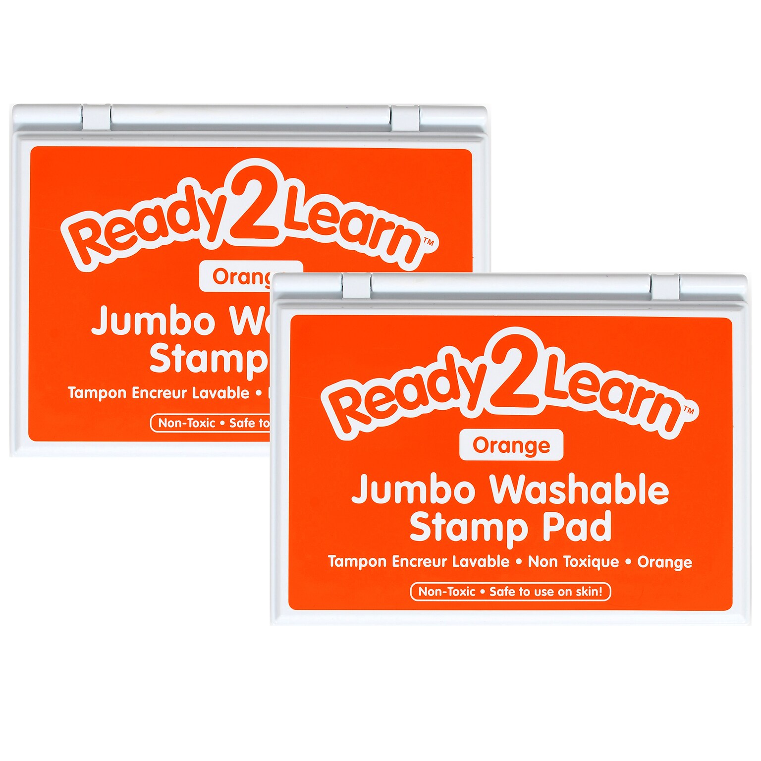 Ready2Learn™ Jumbo Washable Stamp Pad, Orange Ink, Pack of 2 (CE-10035-2)