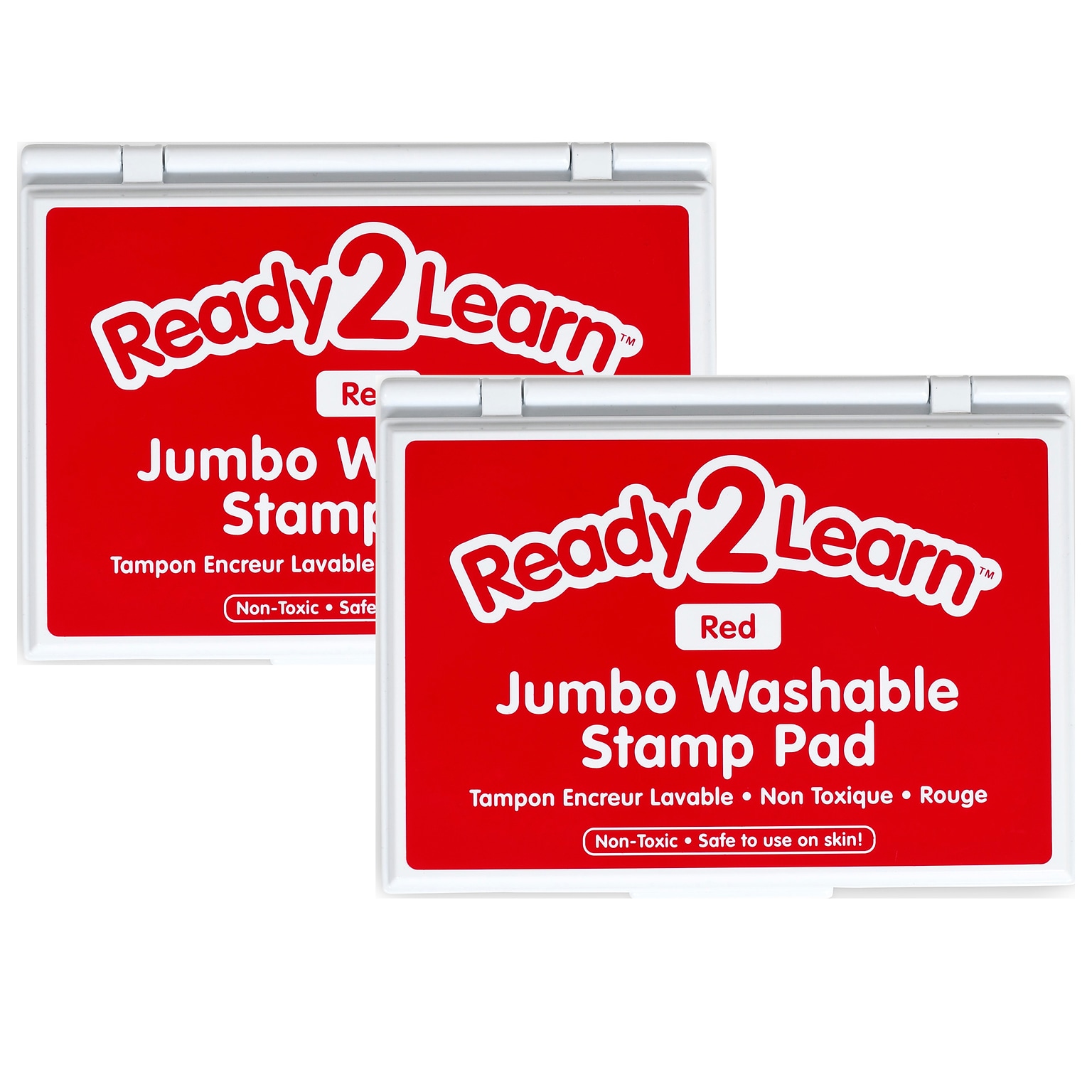 Ready2Learn™ Jumbo Washable Stamp Pad, Red Ink, Pack of 2 (CE-10037-2)