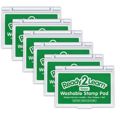 Ready2Learn™ Washable Stamp Pad, Green Ink, Pack of 6 (CE-10043-6)