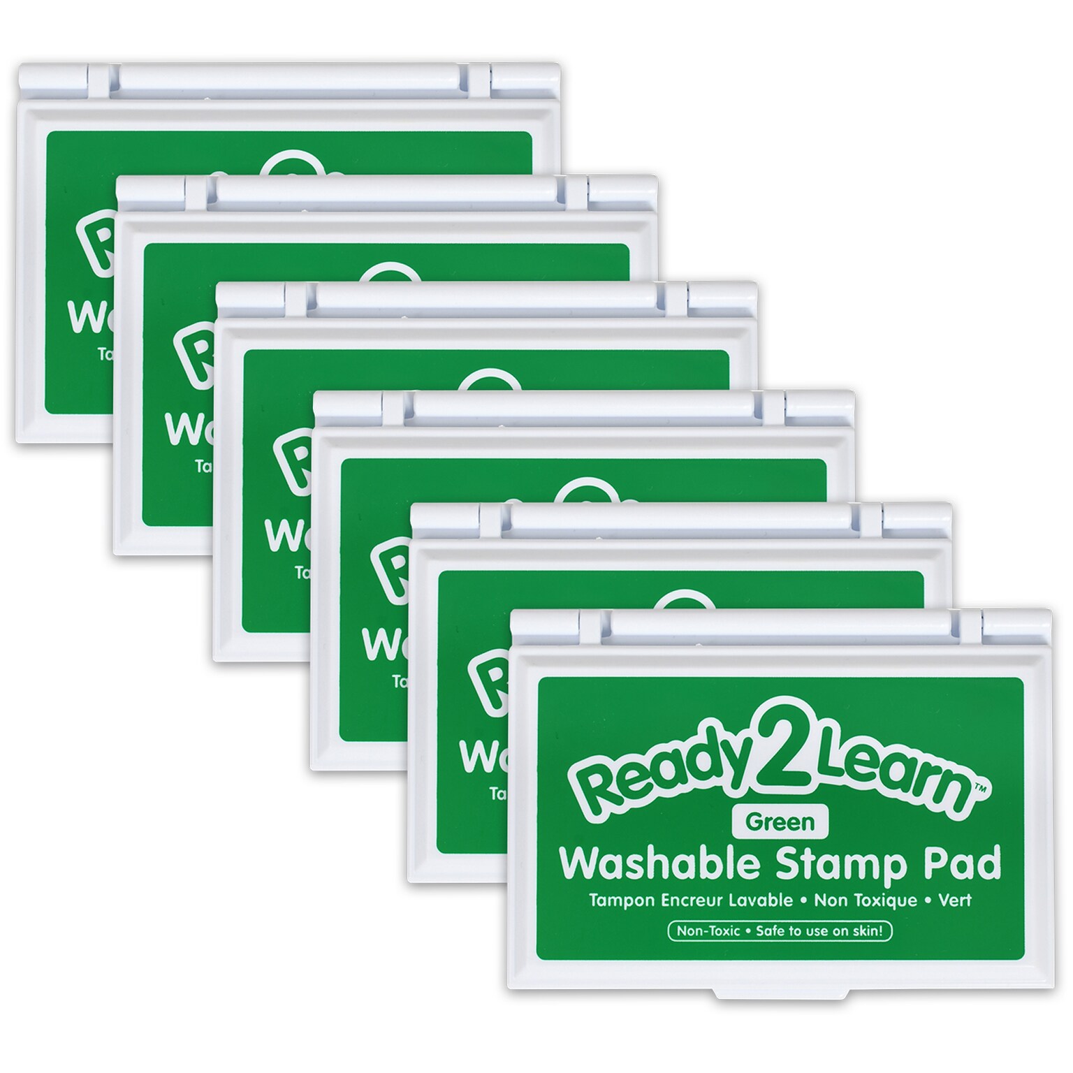 Ready2Learn™ Washable Stamp Pad, Green Ink, Pack of 6 (CE-10043-6)