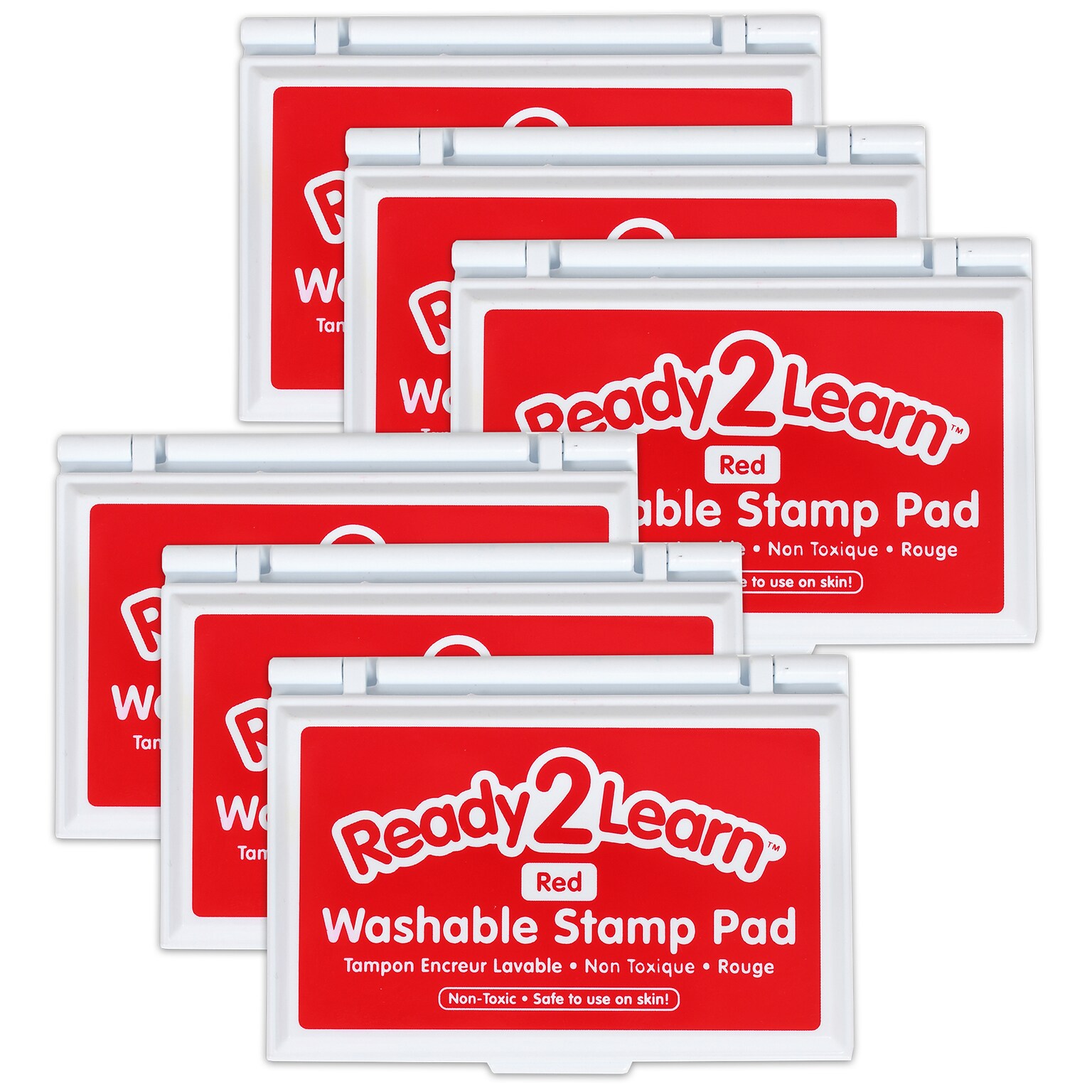 Ready2Learn™ Washable Stamp Pad, Red Ink, Pack of 6 (CE-10047-6)