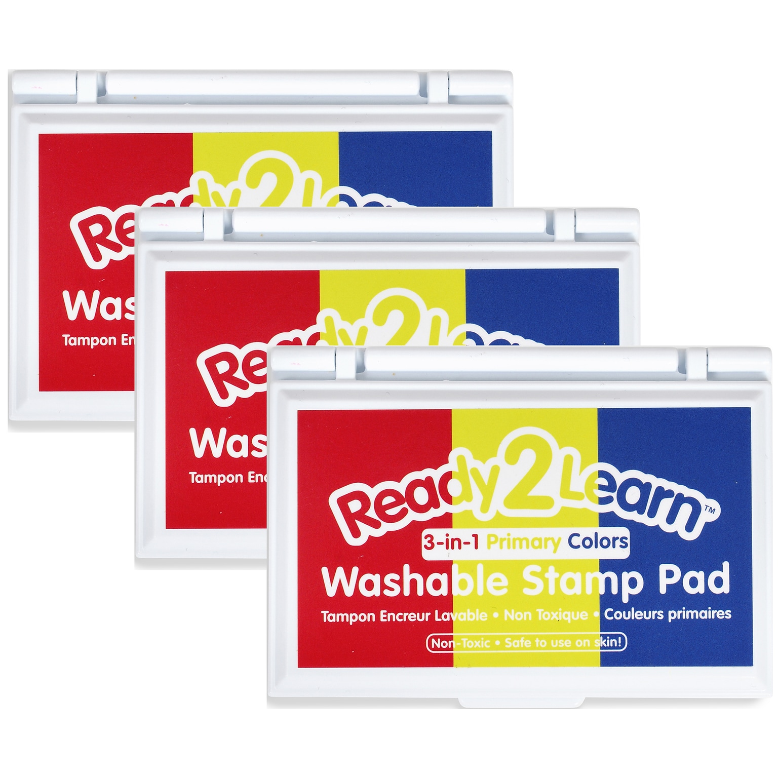 Ready2Learn™ Washable Stamp Pad, 3-in-1 Primary Colors, Pack of 3 (CE-10051-3)