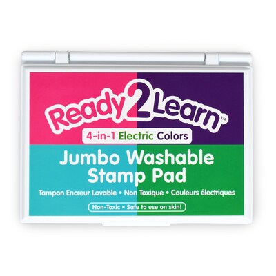 Ready2Learn™ Jumbo Washable Stamp Pad, 4-in-1 Electric Colors, Pack of 2 (CE-10052-2)