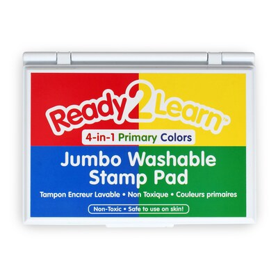 Ready2Learn™ Jumbo Washable Stamp Pad, 4-in-1 Primary Colors, Pack of 2 (CE-10053-2)