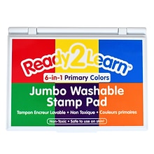 Ready2Learn™ Jumbo Washable Stamp Pad, 6-in-1 Primary Colors, Pack of 2 (CE-10054-2)