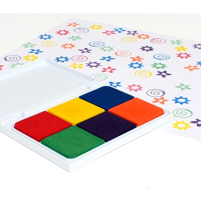 Ready2Learn™ Jumbo Washable Stamp Pad, 6-in-1 Primary Colors, Pack of 2 (CE-10054-2)