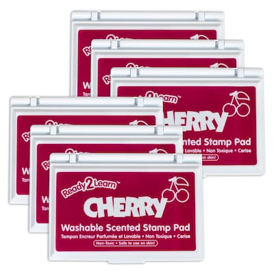 Ready2Learn™ Washable Stamp Pad, Cherry Scented, Dark Red Ink, Pack of 6 (CE-10074-6)