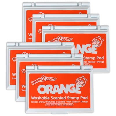 Ready2Learn™ Washable Stamp Pad, Orange Scented, Orange Ink, Pack of 6 (CE-10079-6)