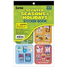 Eureka Seasons & Holidays Scented Sticker Book, Multicolored, 232 Stickers Per Book, Pack of 3 (EU-6