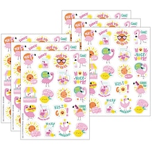 Eureka Flamingo Strawberry Lemonade Scented Stickers, Multicolored, 80 Per Pack, 6 Packs (EU-650332-