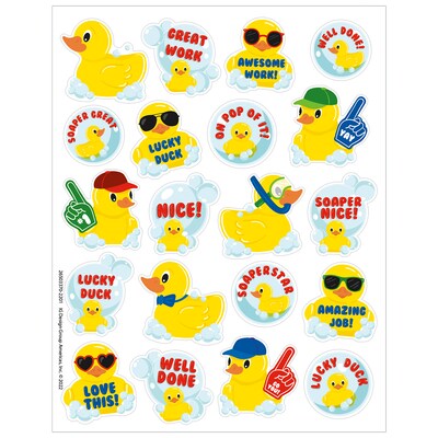 Eureka Rubber Duckies Bubble Bath Scented Stickers, Multicolored, 80 Per Pack, 6 Packs (EU-650337-6)