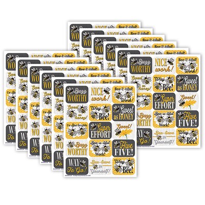 Eureka® The Hive Success Stickers, Multicolored, 120 Per Pack, 12 Packs (EU-655093-12)