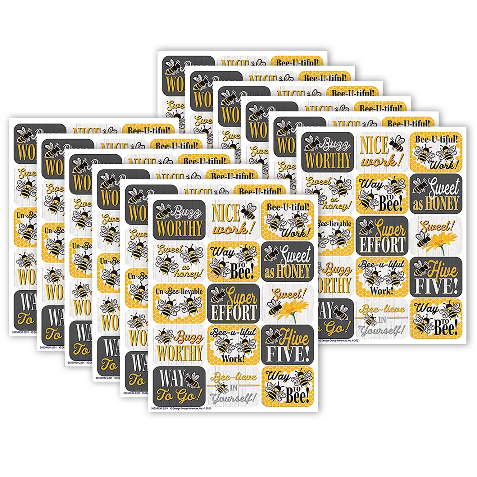 Eureka® The Hive Success Stickers, Multicolored, 120 Per Pack, 12 Packs (EU-655093-12)